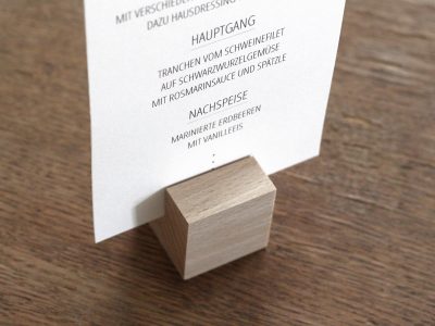 Kartenhalter | Holz-Würfel
